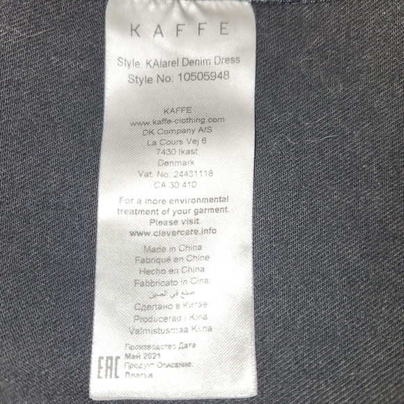 KAFFE Charcoal Soft Denim Coat Dress maxi length - Picture 4 of 6